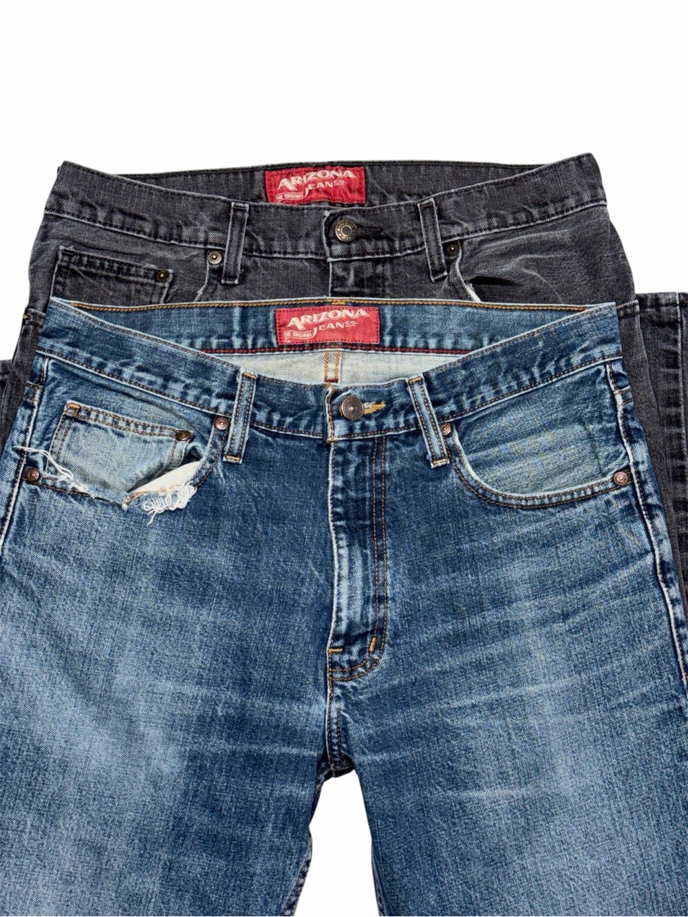 2 Pairs - Arizona Jeans Co. Slim Straight Mens Jeans Size W32 Denim Casual Y2K